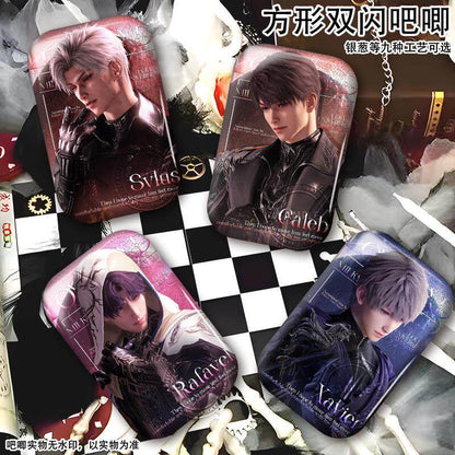 Anime Style Reflective Double Foil Badge – Rectangular Character Pin Set (Mystery Design, Limited Edition)